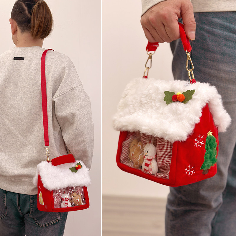圣诞节可爱雪屋手拎包立体手提糖果包苹果礼品袋平安惊喜节日礼物