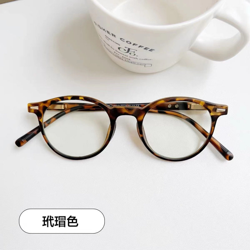 复古透明超轻圆咖啡色眼镜