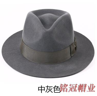 高档羊毛礼帽 男女通用 爵士帽  表演出帽子 复古上海滩 许文强 - 实物图