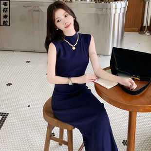 巨好看 气质御姐风内搭打底长裙 无袖 针织连衣裙女轻奢高级感修身
