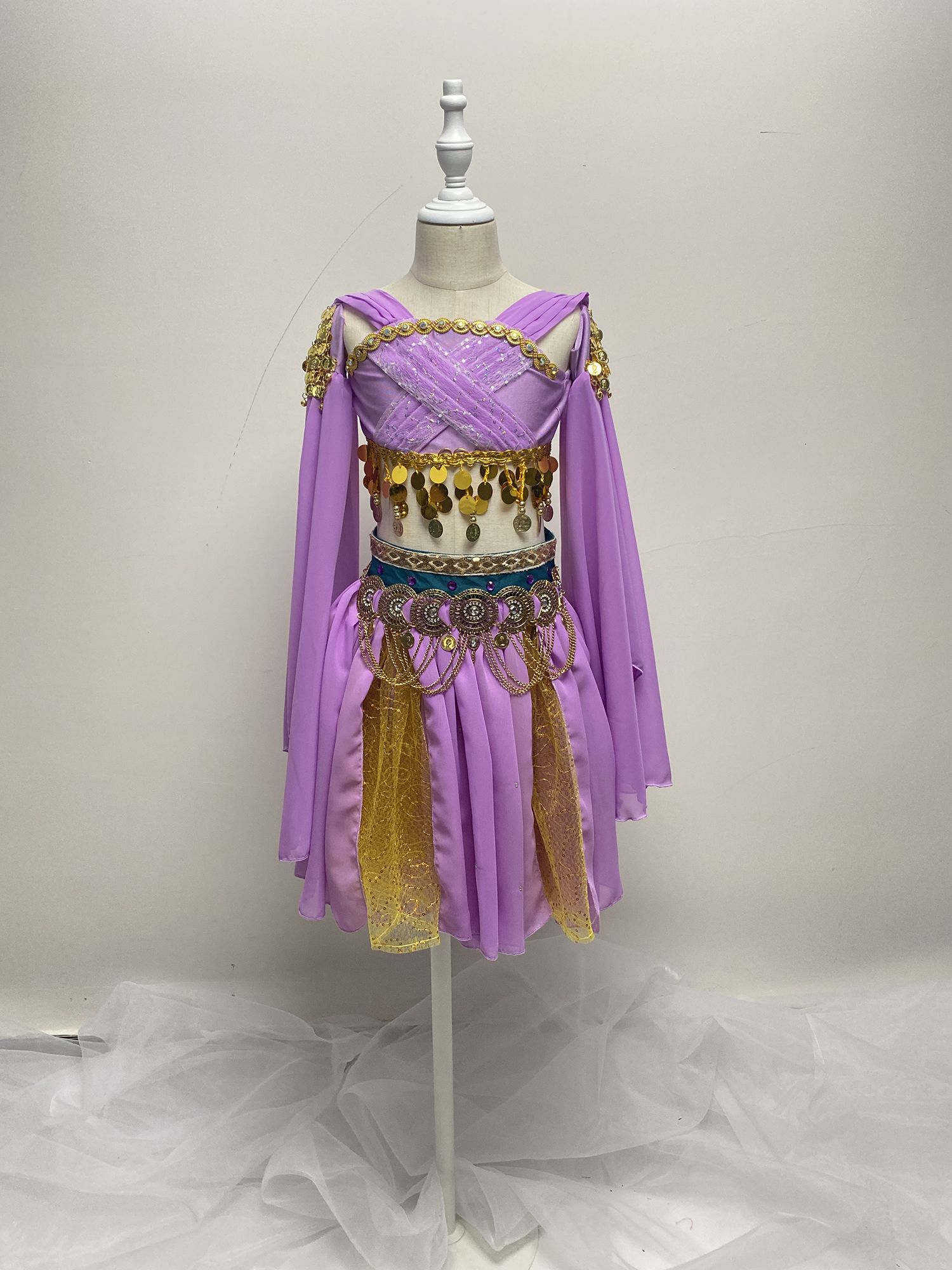 儿童印度舞服装婆罗多公主裙演出服幼儿肚皮舞表演服装裙子定制