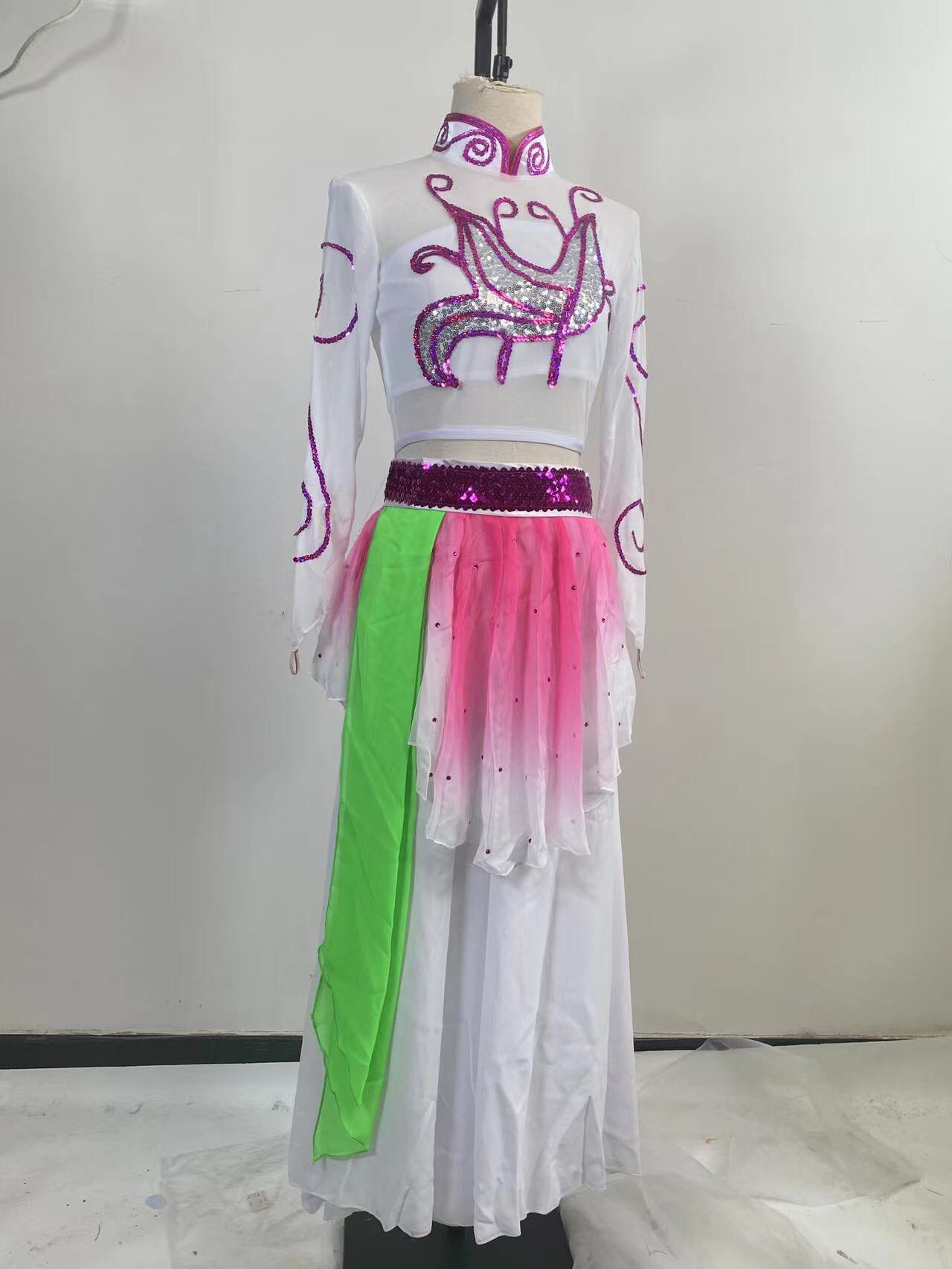 花开时节动京城舞蹈服荷花奖少年古典舞飘逸扇子舞演出服