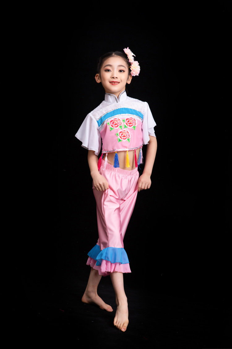儿童扭秧歌服装古典舞蹈演出服装清新气质表演少儿舞蹈台尚服饰