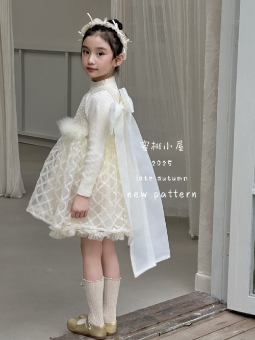 女童2026新款儿童洋气小香风公主裙女孩秋冬装马甲裙两件套裙子