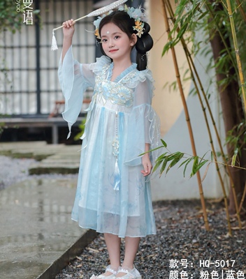 女童2026夏季茜曼语古风女童超仙汉服儿童古装新款唐装连衣裙公主
