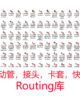 solidworks气动管接头routing库快拧3d模型库卡套全铜接头尼龙管
