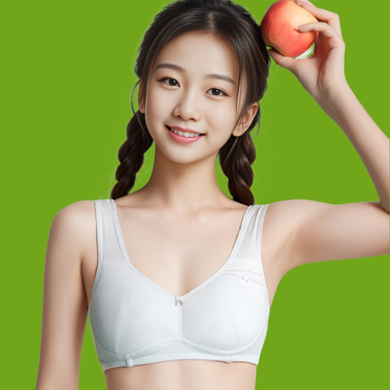 发育期少女内衣初中生高中学生无钢圈薄款文胸13-15岁纯棉宽肩带