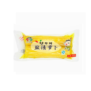 小伙子寿司双条大根条未切500g腌渍萝卜条韩国紫菜包饭用黄萝卜条