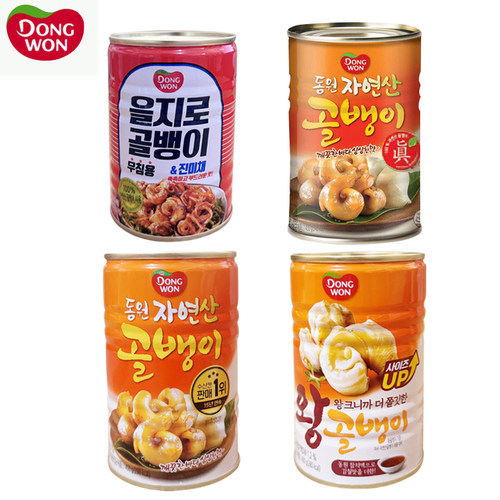 韩国进口东远劲道海螺罐头