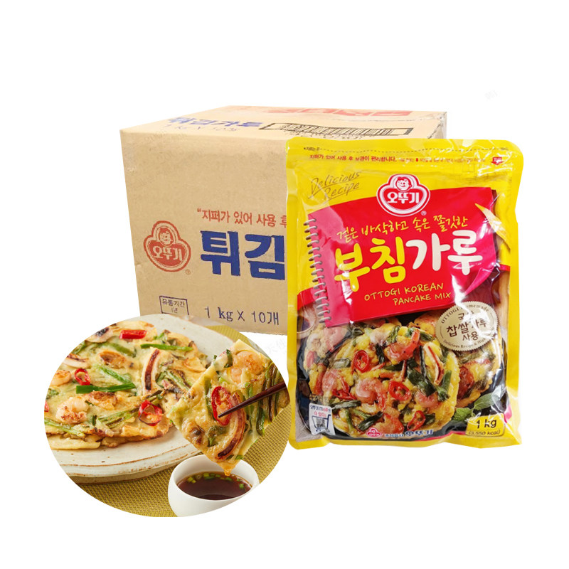 韩国进口不倒翁煎饼粉炸粉1kg*10袋整箱韩式料理泡菜饼海鲜饼食材