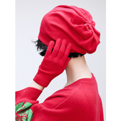 KAKA欧洲客单山羊绒针织男女中性款 百搭保暖护耳针织毛线帽堆堆帽