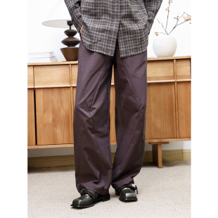 潮女宽松休闲锥形裤 松紧腰立体剪裁分割线个性 欧单设计师款 KAKA