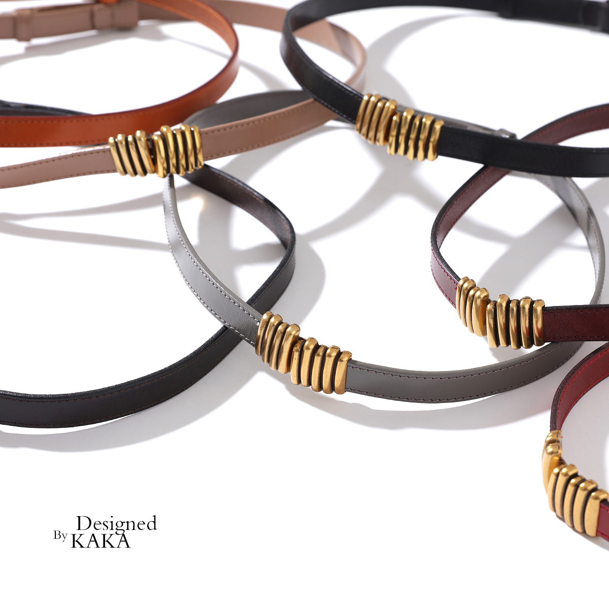 牛皮金属扣女士百搭风细腰带