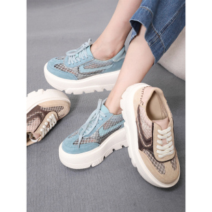 休闲鞋 客订轻质7cm厚底网面拼牛反绒时髦日常德训鞋 伦敦秀款 KAKA