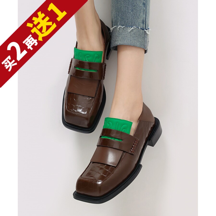强势之作！意大利大咖胎牛皮方头中性硬朗四季平底牛津单鞋KAKA特