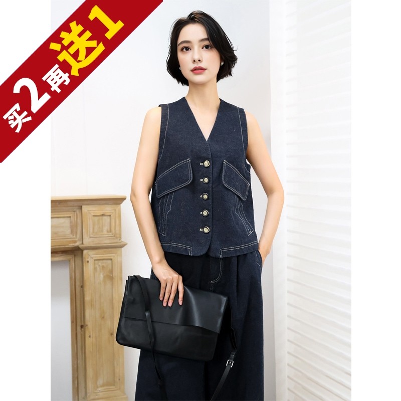 KAKA小众设计师款头层牛皮单肩斜挎手拿大容量通勤商务信封包女特