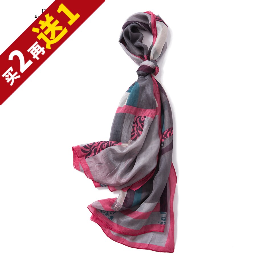 欧洲小众 客供真丝洋纺艺术拼图印花丝巾大方巾女围巾披肩KAKA特