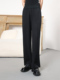 高定68支三股不起球纯山羊绒挺括加厚直筒裤 简奢名媛 法秀款 女特