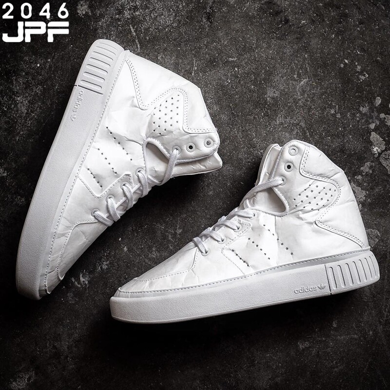 大白做旧皱褶 Adidas Tubular Invader 2.0 BB2073 男女中高帮