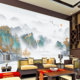 新中式 饰画卧室墙壁画 水墨山水背景墙纸客厅电视背景墙纸沙发装