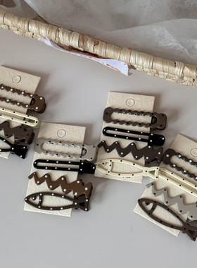 韩系波点组合发夹侧边可爱夹子夹头发小鱼碎发刘海夹儿童边夹发饰