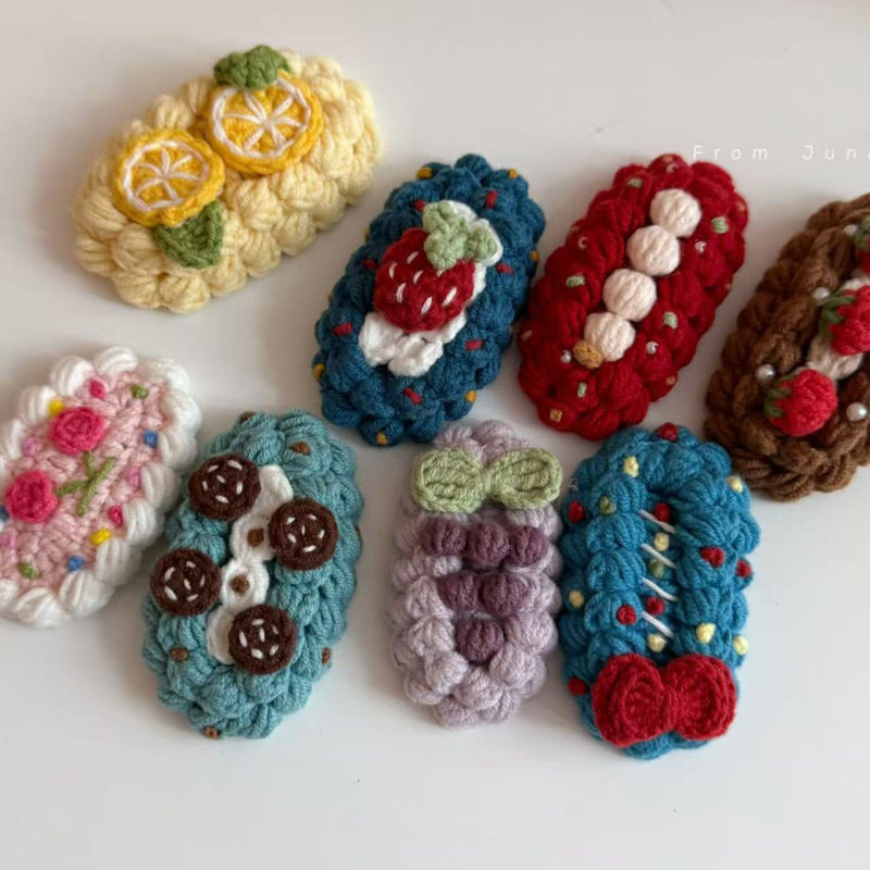 复古手工蛋糕系列毛线发夹边夹侧边圣诞发卡前额碎发夹子,饰品/流行首饰/时尚饰品新,发饰,淘宝优惠券,粉丝福利购,淘宝优惠卷