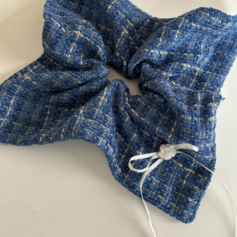 法式牛仔蓝纽扣丝绒结方巾大肠圈气质发圈慵懒低马尾发绳发饰,饰品/流行首饰/时尚饰品新,发饰,淘宝优惠券,粉丝福利购,淘宝优惠卷