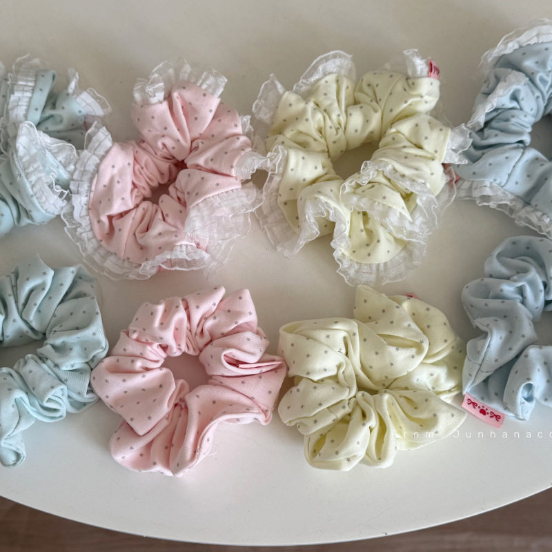 奶油色星星蕾丝花边大肠圈发绳软糯少女布艺波点发圈头绳马尾发饰,饰品/流行首饰/时尚饰品新,发饰,淘宝优惠券,粉丝福利购,淘宝优惠卷