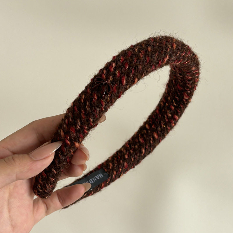 复古毛线针织发箍女韩版秋冬新款海绵头箍气质外出压发发卡