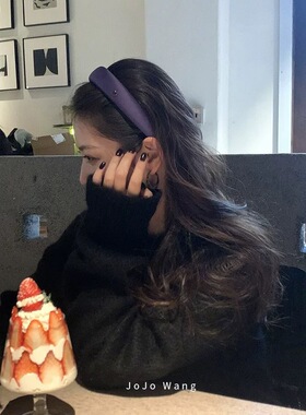 高级又显白紫色系缎面发箍女外出发圈肠圈发卡韩国头箍发饰头饰