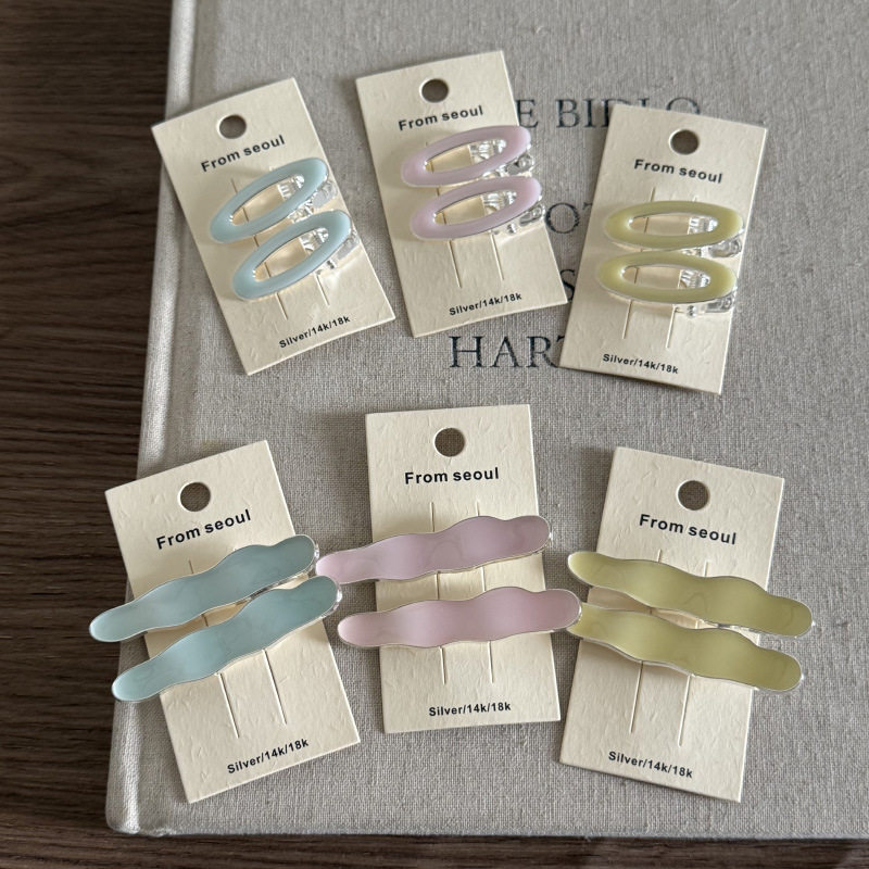 韩国奶油冰激凌色金属滴油发夹发饰发夹女前额刘海侧边夹碎发卡子,饰品/流行首饰/时尚饰品新,发饰,淘宝优惠券,粉丝福利购,淘宝优惠卷