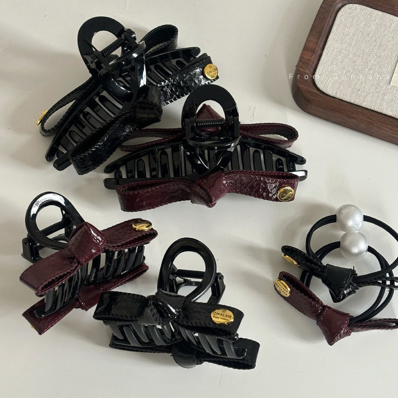 高级感小金标皮质蝴蝶结大抓夹发夹后脑勺发绳皮筋鲨鱼夹发卡发抓,饰品/流行首饰/时尚饰品新,发饰,淘宝优惠券,粉丝福利购,淘宝优惠卷