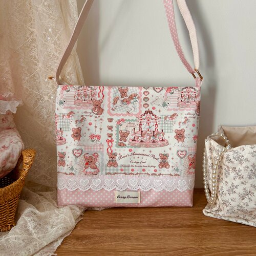 2026新款帆布包单肩斜挎女包纯棉轻便可爱印花大包大学生上课书包