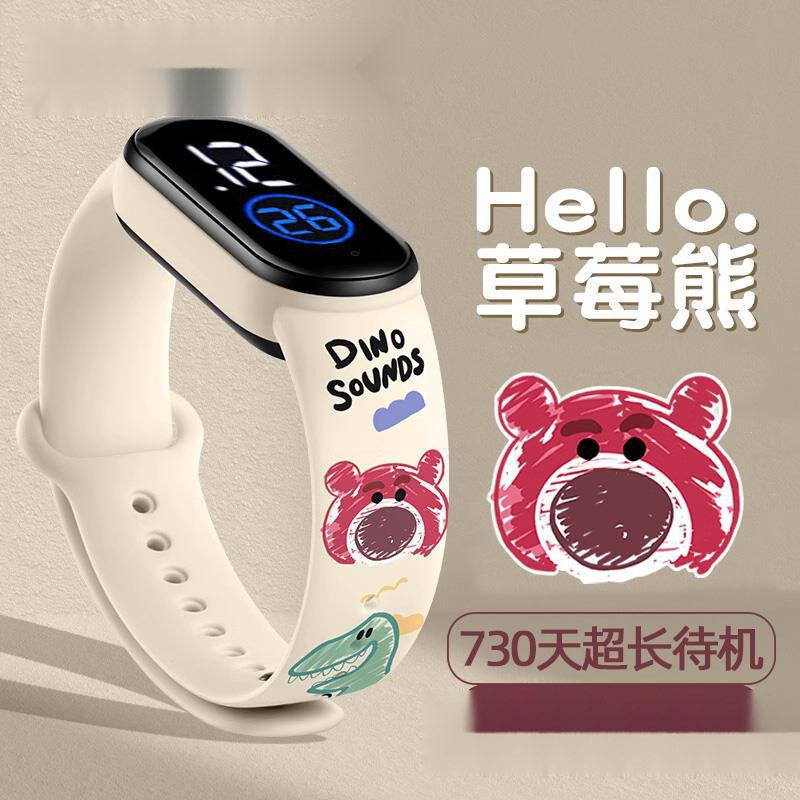 电子手表 女款初中高中学生可爱儿童女生运动防水夜光手环表 代发