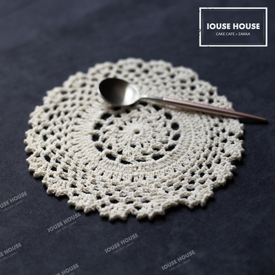 致屋纯手工棉线编织文艺范杯垫