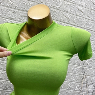 bi备基础款 t恤上衣打底衫 修身 微透短袖 INS 薄款 自留巨舒服显胸大