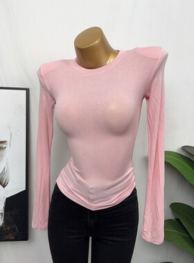 长袖韩版ins薄款微透棉上衣女