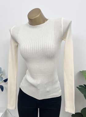 INS内搭~秋冬百搭性感女人味显身材紧身显瘦长袖打底毛针织衫上衣