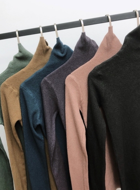 时尚奶奶灰！韩国ins女装秋冬好搭配yong懒范de长袖针织打底衫T恤