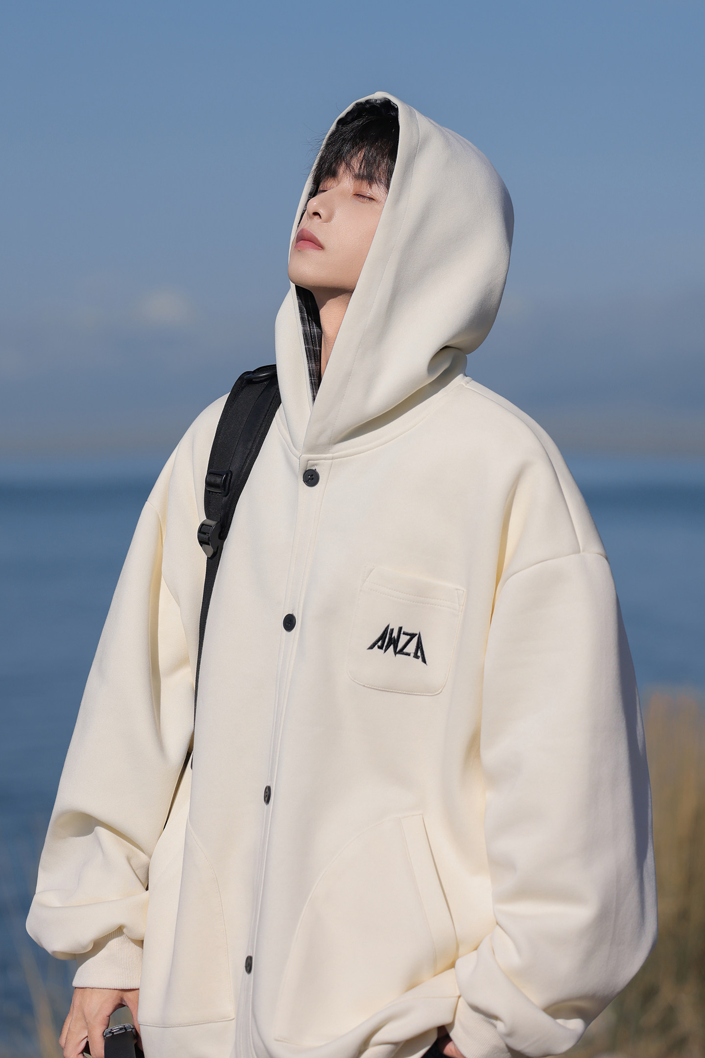 格拼卫衣25秋装设计款开衫连帽大码美式卫衣外套JK119P68控98,女装短外套,电商A031
