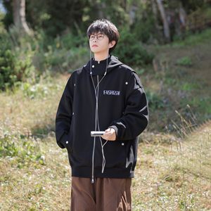 排扣夹克 26春装设计款开衫连帽大码美式卫衣外套JK118 P88控138图片