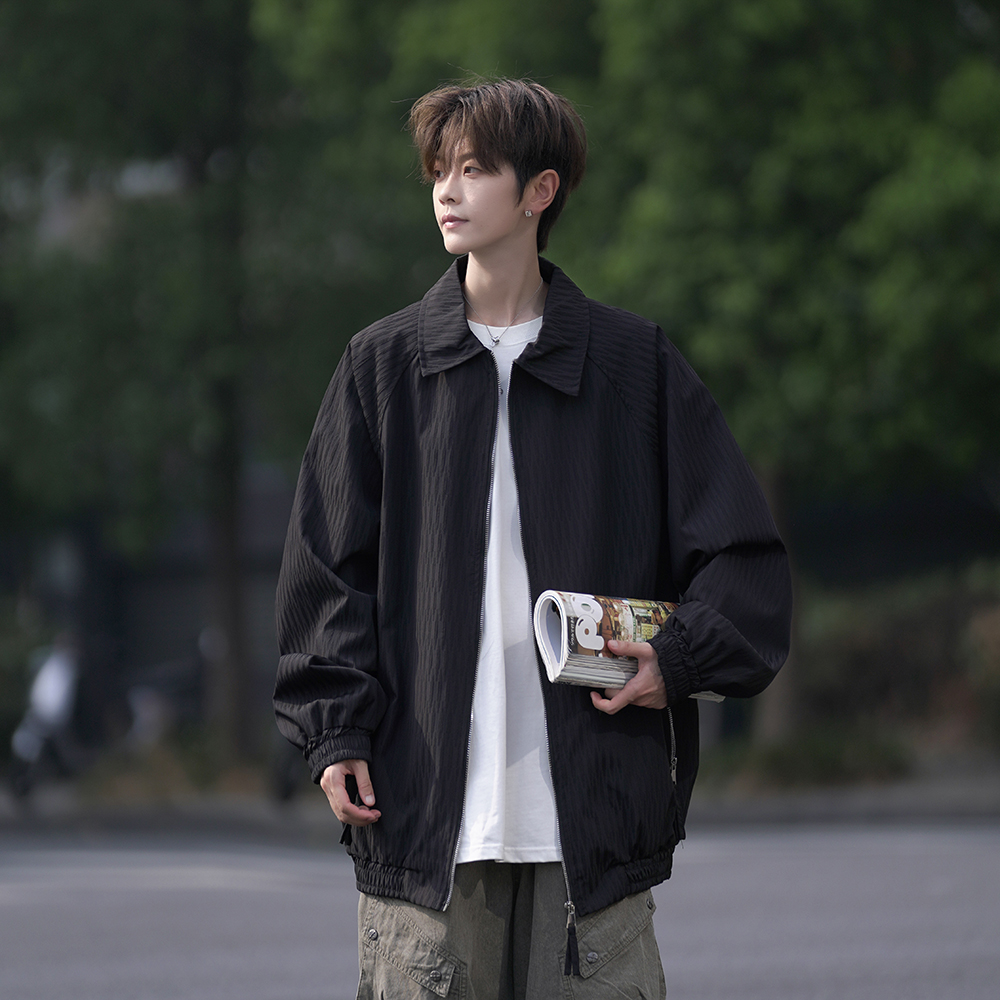 外景2025秋装新款大码宽松肌理感花纹夹克外套JK06P78控108，男装夹克，电商A031