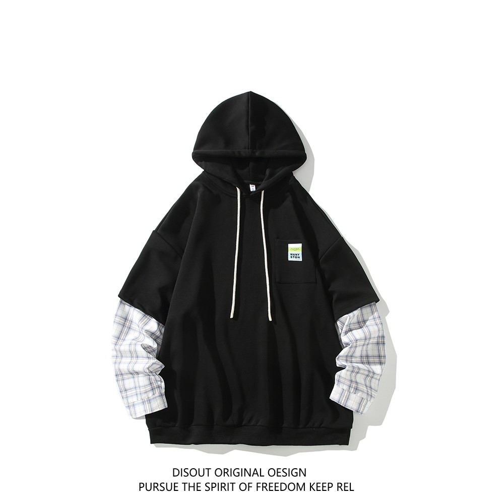 外景25秋装设计款假两件连帽大码卫衣外套WY01P68控88,女装短外套,电商A031