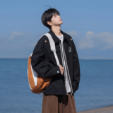 2025秋装新款大码宽松夹克棒球服刺绣外套JK101P88控138，男装夹克，电商A031