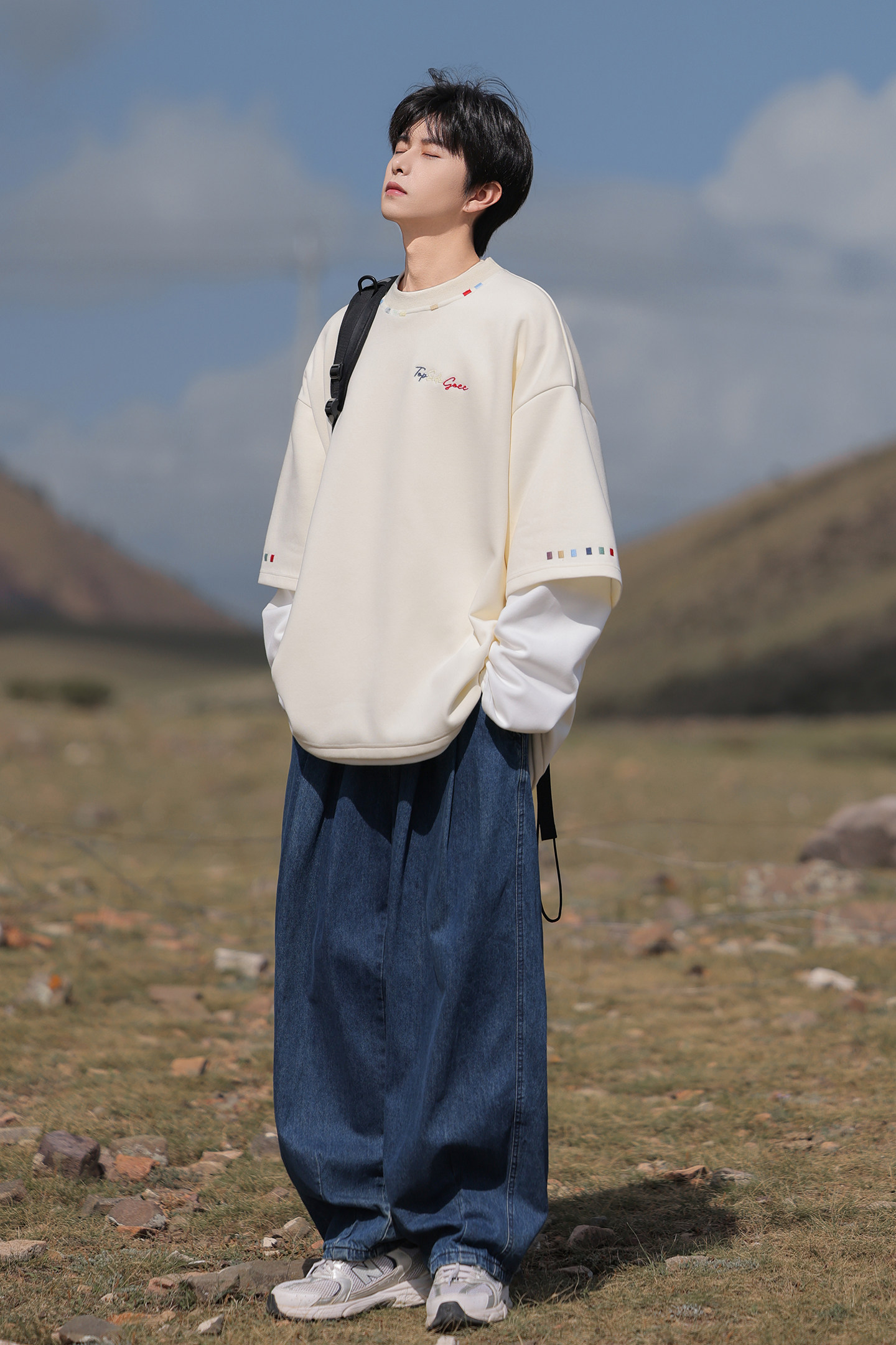 趋势2025秋装新款大码宽松假两件卫衣外套JK106P68控98,女装短外套,电商A031