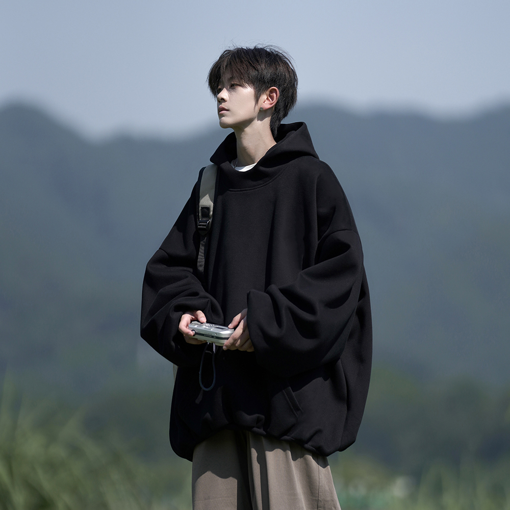 外景25秋装设计款下摆袖口380克连帽大码卫衣外套JK11P68控88，女装短外套，电商A031