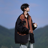 双面穿25冬装新款工装风羊羔毛宽松大码拼接棉衣MY06P108控148，男装棉衣，电商A031