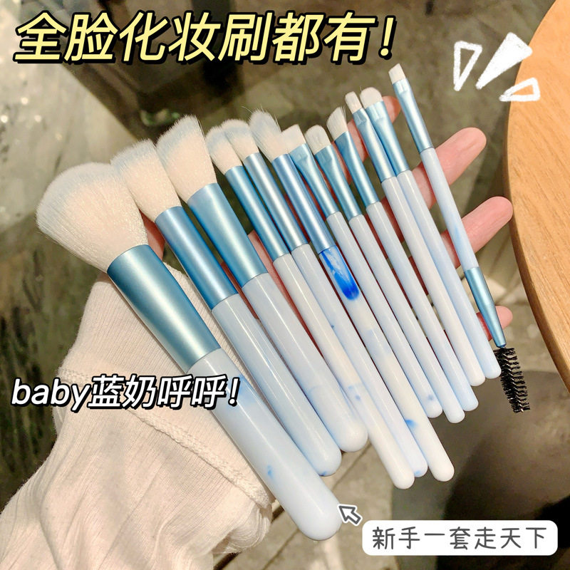 晴空化妆刷套装12支超柔软毛沧州全套初学者散粉点彩刷刀锋眼影刷