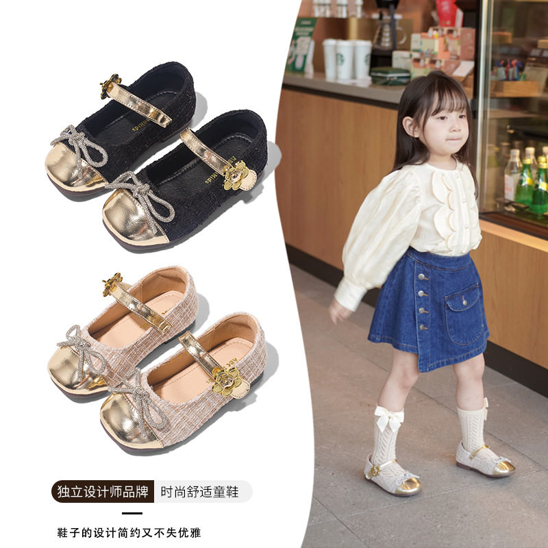 女童皮鞋2025新款软底小香风女孩单鞋宝宝瓢鞋儿童公主鞋中小童