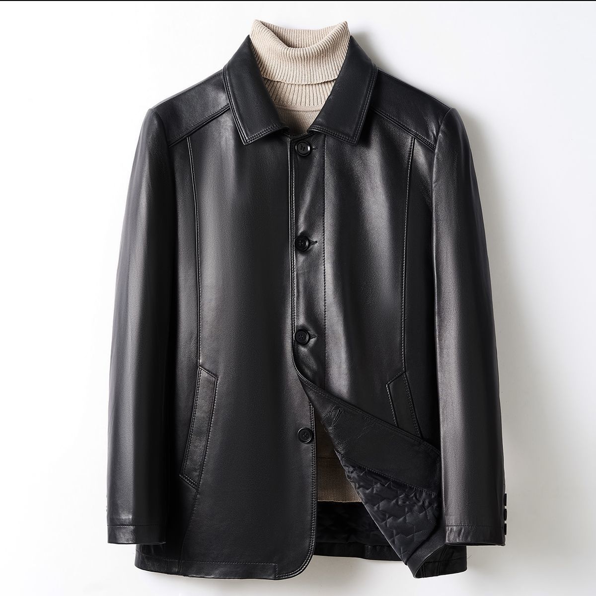 少量服饰2025海宁秋冬季新款男士真皮衣外套休闲加厚中老年皮夹克